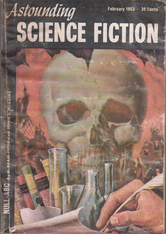 Null-ABC by H. Beam Piper and John J. McGuire,  unrelated original Astounding Science Fiction edition cover illustration, 1953