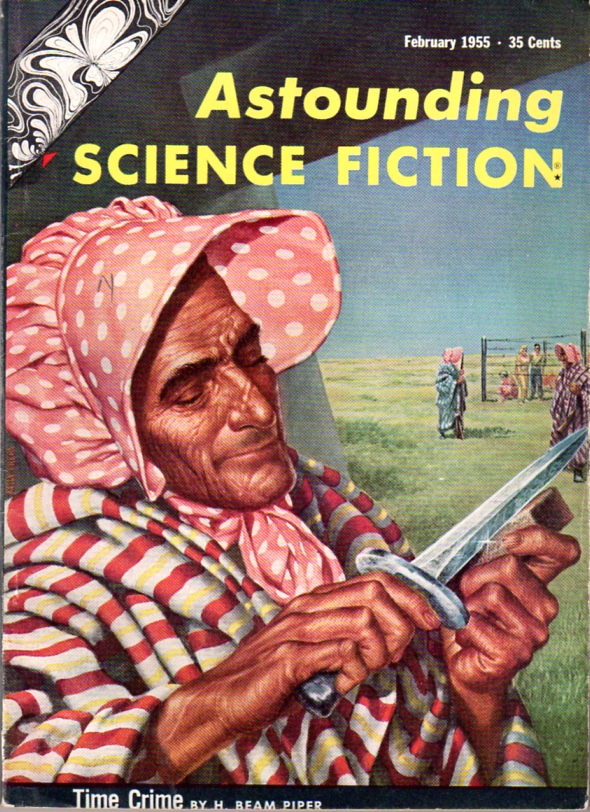 Cover illustration for Astounding Science Fiction, February 1955
